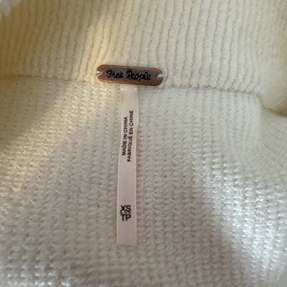 Free People Womens Ottoman Slouchy Tunic Sweater Size XS Ribbed Ecru Ivory Knit - Picture 6 of 8